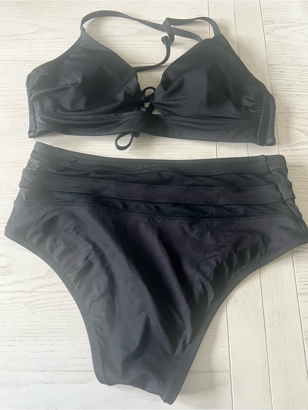 Shade & Shore Black High-Waist Bikini Set- L/XL